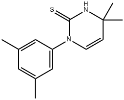1-(3,5-dimethylphenyl)-4,4-dimethyl-1,4-dihydropyrimidine-2-thiol Struktur