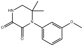 1-(3-甲氧苯基)-6,6-二甲基哌嗪-2,3-二酮 结构式