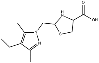 2-[(4-ethyl-3,5-dimethyl-1H-pyrazol-1-yl)methyl]-1,3-thiazolidine-4-carboxylic acid