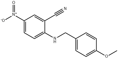 2-((4-甲氧基苄基)氨基)-5-硝基苯甲腈, 876548-78-6, 结构式
