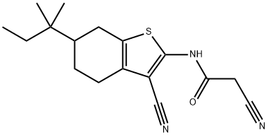 2-cyano-N-[3-cyano-6-(1,1-dimethylpropyl)-4,5,6,7-tetrahydro-1-benzothien-2-yl]acetamide Structure