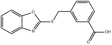 3-[(1,3-benzoxazol-2-ylthio)methyl]benzoic acid 结构式