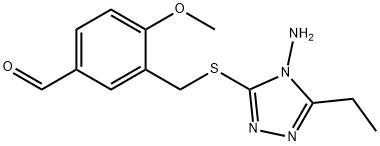 3-{[(4-amino-5-ethyl-4H-1,2,4-triazol-3-yl)thio]methyl}-4-methoxybenzaldehyde