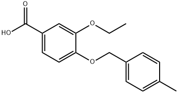 3-乙氧基-4-(4-甲苄基)氧基-苯甲酸,915912-31-1,结构式