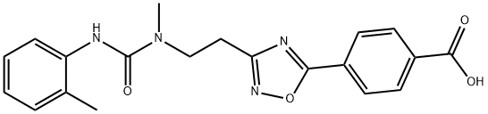 4-{3-[2-(methyl{[(2-methylphenyl)amino]carbonyl}amino)ethyl]-1,2,4-oxadiazol-5-yl}benzoic acid Struktur