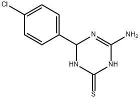 4-amino-6-(4-chlorophenyl)-1,6-dihydro-1,3,5-triazine-2-thiol Struktur
