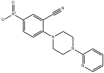 5-nitro-2-(4-pyridin-2-ylpiperazin-1-yl)benzonitrile 结构式