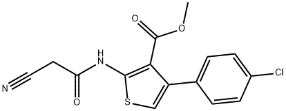 4-(4-氯苯基)-2-(2-氰基乙酰基氨基)噻吩-3-甲酸甲酯,545437-54-5,结构式