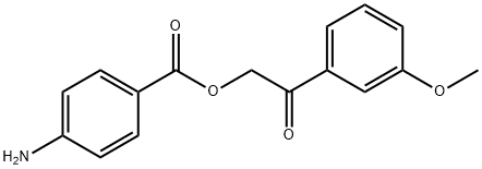 4-アミノ安息香酸2-(3-メトキシフェニル)-2-オキソエチル 化学構造式