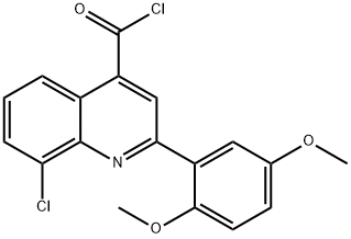 8-chloro-2-(2,5-dimethoxyphenyl)quinoline-4-carbonyl chloride 化学構造式