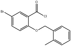 5-溴-2-[(2-甲苄基)氧基]苯甲酰氯, 1160250-54-3, 结构式