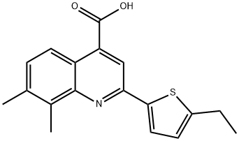 2-(5-エチル-2-チエニル)-7,8-ジメチルキノリン-4-カルボン酸 化学構造式