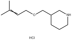 3-{[(3-Methyl-2-butenyl)oxy]methyl}piperidinehydrochloride Structure