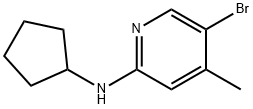5-Bromo-N-cyclopentyl-4-methyl-2-pyridinamine 结构式