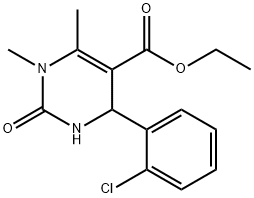 Ethyl 4-(2-chlorophenyl)-1,6-dimethyl-2-oxo-1,2,3,4-tetrahydro-5-pyrimidinecarboxylate 化学構造式