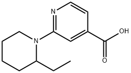 2-(2-Ethyl-1-piperidinyl)isonicotinic acid 化学構造式