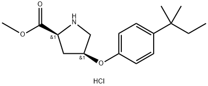 Methyl (2S,4S)-4-[4-(tert-pentyl)phenoxy]-2-pyrrolidinecarboxylate hydrochloride Structure