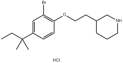 3-{2-[2-Bromo-4-(tert-pentyl)phenoxy]-ethyl}piperidine hydrochloride,1220033-93-1,结构式