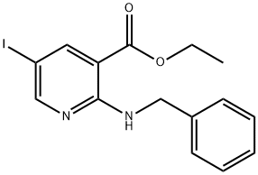 Ethyl 2-(benzylamino)-5-iodonicotinate Struktur