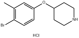 4-(4-Bromo-3-methylphenoxy)piperidinehydrochloride,1220021-61-3,结构式