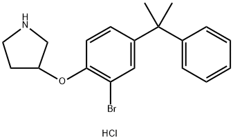 3-[2-Bromo-4-(1-methyl-1-phenylethyl)phenoxy]-pyrrolidine hydrochloride Structure