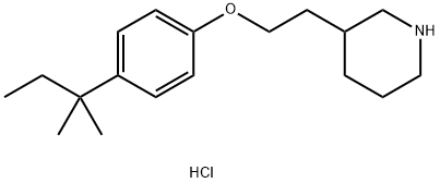 3-{2-[4-(tert-Pentyl)phenoxy]ethyl}piperidinehydrochloride 结构式