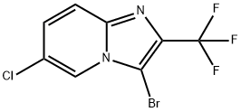 3-溴-6-氯-2-(三氟甲基)咪唑并[1,2-A]吡啶,1160474-82-7,结构式