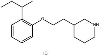 3-{2-[2-(sec-Butyl)phenoxy]ethyl}piperidinehydrochloride 化学構造式