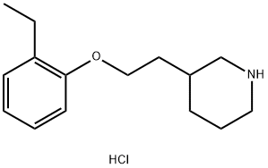 3-[2-(2-Ethylphenoxy)ethyl]piperidinehydrochloride 化学構造式