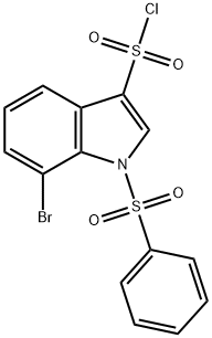7-Bromo-1-phenylsulfonyl-3-chlorosulfonylindol Structure