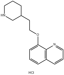 8-[2-(3-Piperidinyl)ethoxy]quinoline hydrochloride 结构式