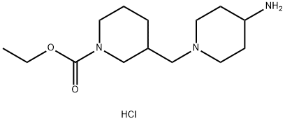 3-[(4-氨基哌啶-1-基)甲基]哌啶-1-甲酸盐酸盐乙酯 结构式