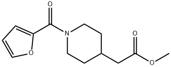 4-piperidineacetic acid, 1-(2-furanylcarbonyl)-, methyl es Structure