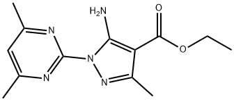 Ethyl 5-amino-1-(4,6-dimethylpyrimidin-2-yl)-3-methyl-1H-pyrazole-4-carboxylate Struktur