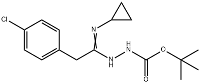 N'-[2-(4-Chlorophenyl)-1-cyclopropylaminoethyliden e]hydrazinecarboxylic acid tert-butyl ester Structure
