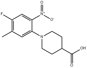 1-(4-Fluoro-5-methyl-2-nitrophenyl)piperidine-4-carboxylic acid Structure