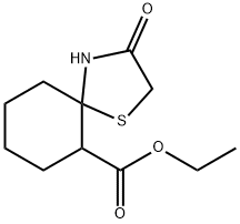 Ethyl 3-oxo-1-thia-4-azaspiro[4.5]decane-6-carboxylate 化学構造式