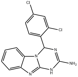 4-(2,4-Dichlorophenyl)-1,4-dihydro-[1,3,5]triazino[1,2-a]benzimidazol-2-amine Struktur