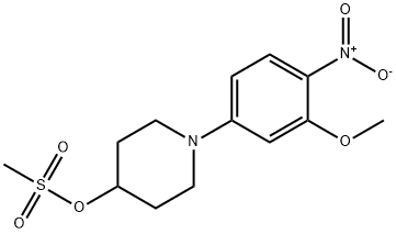 1-(3-甲氧基-4-硝基苯基)哌啶-4-基甲磺酸酯 结构式