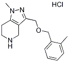 1-メチル-3-{[(2-メチルベンジル)オキシ]メチル}-4,5,6,7-テトラヒドロ-1H-ピラゾロ[4,3-C]ピリジン塩酸塩 化学構造式