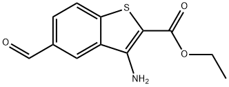 Ethyl 3-amino-5-formyl-1-benzothiophene-2-carboxylate,1098608-18-4,结构式