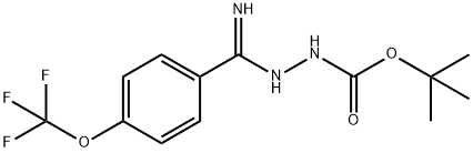 N'-[1-Amino-1-(4-(trifluoromethoxy)phenyl)methylid ene]hydrazinecarboxylic acid tert-butyl ester Structure