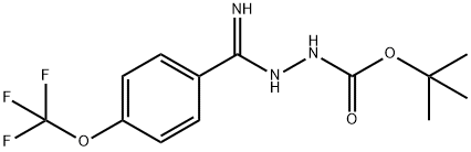 N'-[1-Amino-1-(4-(trifluoromethoxy)phenyl)methylid ene]hydrazinecarboxylic acid tert-butyl ester,1053655-71-2,结构式