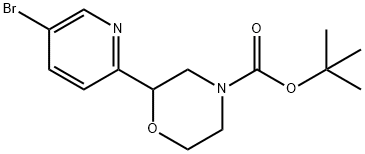 2-(5-Bromo-pyridin-2-yl)-morpholine-4-carboxylic acid tert-butyl ester Structure