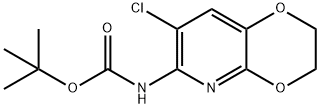 叔丁基(7-氯-2,3-二氢-[1,4]二氧杂环己二烯并[2,3-B]吡啶-6-基)氨基甲酸叔丁酯,1346446-94-3,结构式