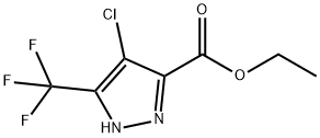 4-氯-3-(三氟甲基)-1H-吡唑-5-羧酸乙酯,855345-12-9,结构式