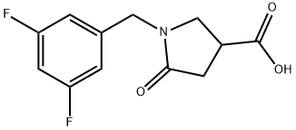 1-(3,5-二氟苄基)-5-氧代吡咯烷-3-羧酸 结构式