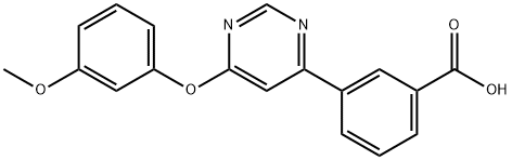 3-[6-(3-Methoxyphenoxy)pyrimidin-4-yl]benzoic acid Structure