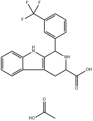 1-[3-(Trifluoromethyl)phenyl]-2,3,4,9-tetrahydro-1H-beta-carboline-3-carboxylic acid acetate 化学構造式