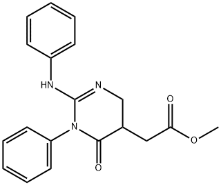 Methyl (2-anilino-6-oxo-1-phenyl-1,4,5,6-tetrahydropyrimidin-5-yl)acetate Structure